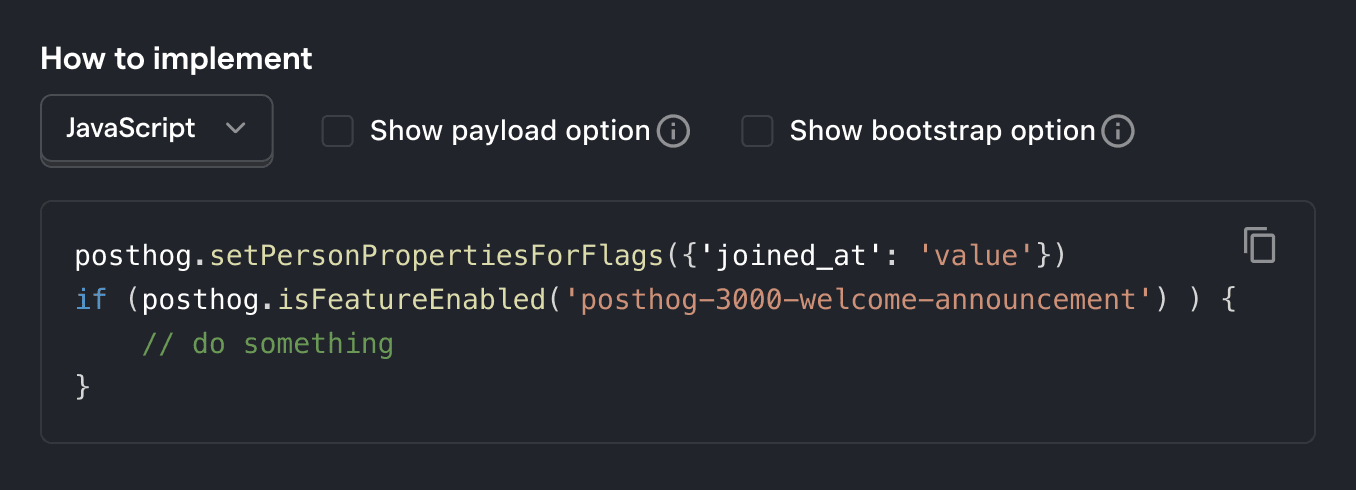 A code snippet to check if the feature flag 'nav' is enabled